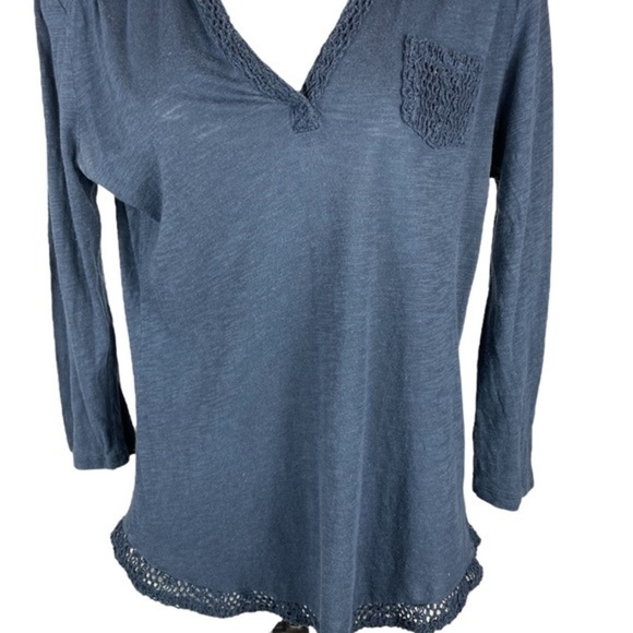 Lucky Brand Top 3/4 Sleeves Size Small - Picture 2 of 4